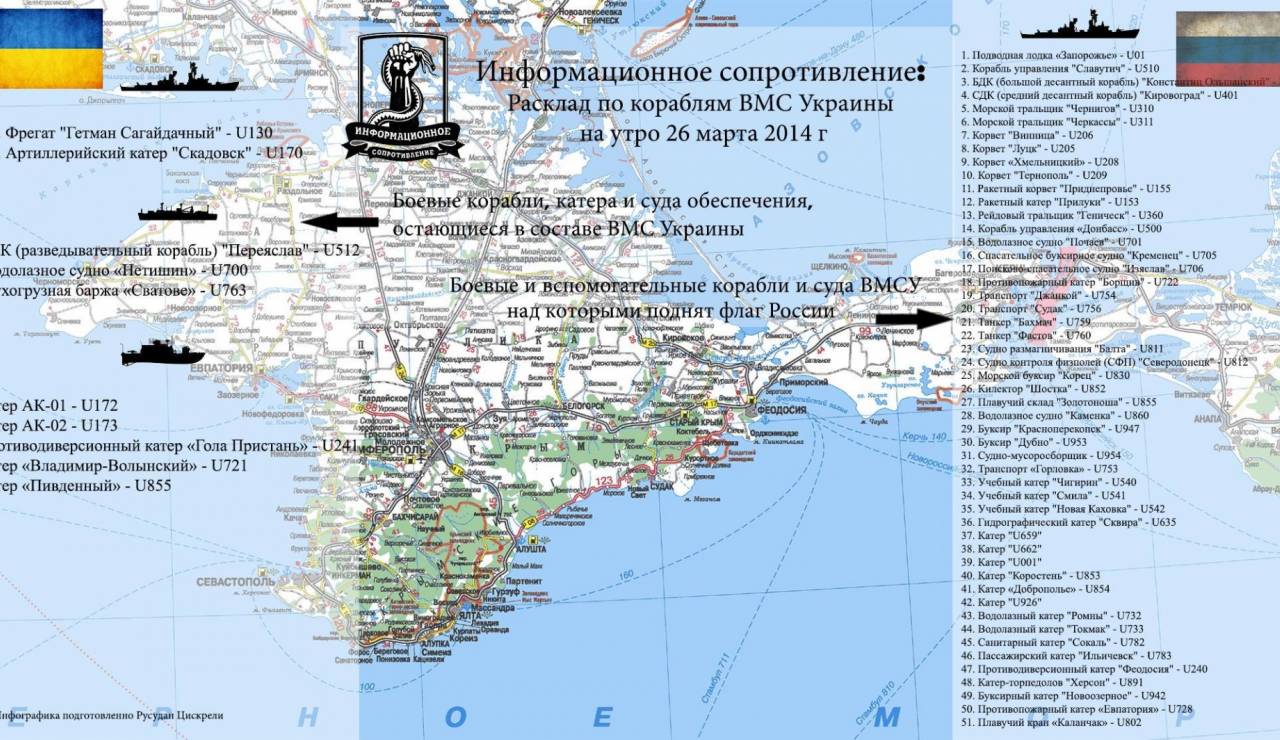 У Украины в Крыму осталось 10 суден, 51 захватили оккупанты