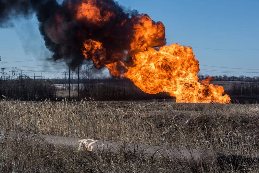 Поставки газа в зону АТО прекратились из-за критических повреждений газотранспортной инфраструктуры в результате боевых действий